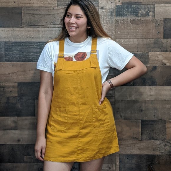 Forever 21 Dresses & Skirts - Women's Yellow Linen-blend Overall